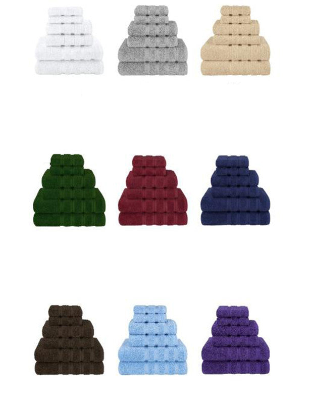 Orange Luxury 6-Piece Combed Cotton Towel Bale Set - Ultra Soft & Absorbent Bath, Hand, Face Towels