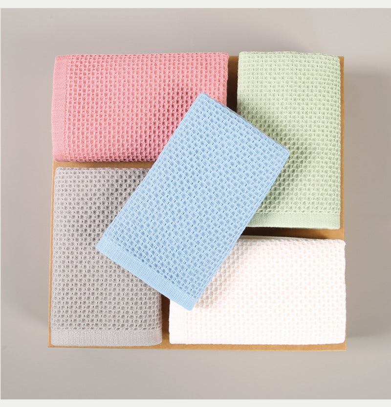 Light Pink Premium 3-Piece Waffle Weave Cotton Towel Set - Lightweight, Quick-Dry & Absorbent - Bath, Hand, Face Cloth
