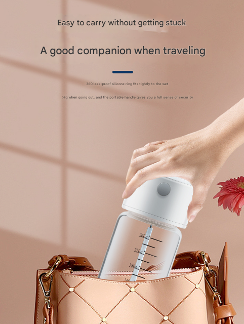 White Portable Electric Self-Stirring Mug - 300ml USB Rechargeable Glass Shaker Bottle for Protein, Coffee & Mixes