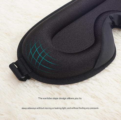 Purple Set of 2 3D Contoured Sleep Eye Masks - Total Blackout Memory Foam Blindfold with Lycra