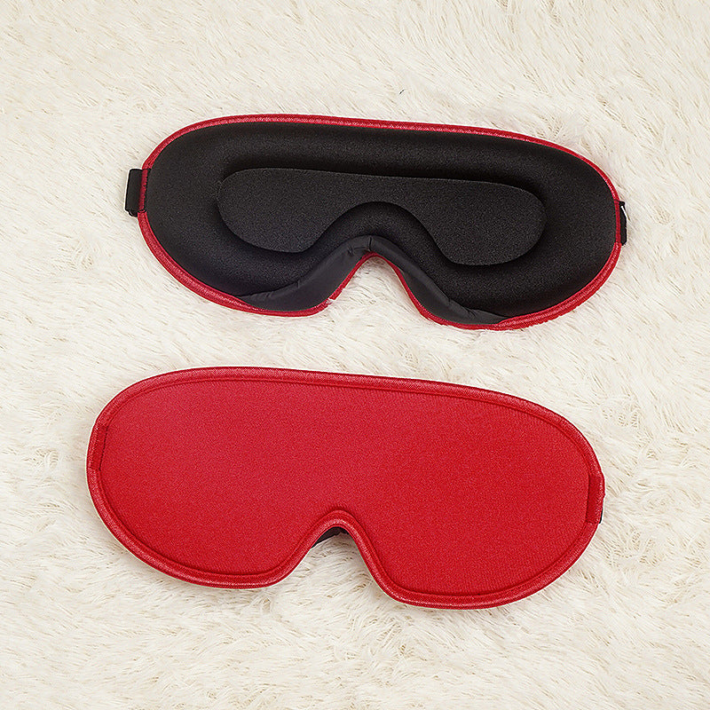 Red Set of 2 3D Contoured Sleep Eye Masks - Total Blackout Memory Foam Blindfold with Lycra