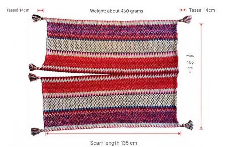 Rose Red Cozy Knitted Poncho Cape - Thick Mohair Blend Winter Shawl Wrap (106x135cm)