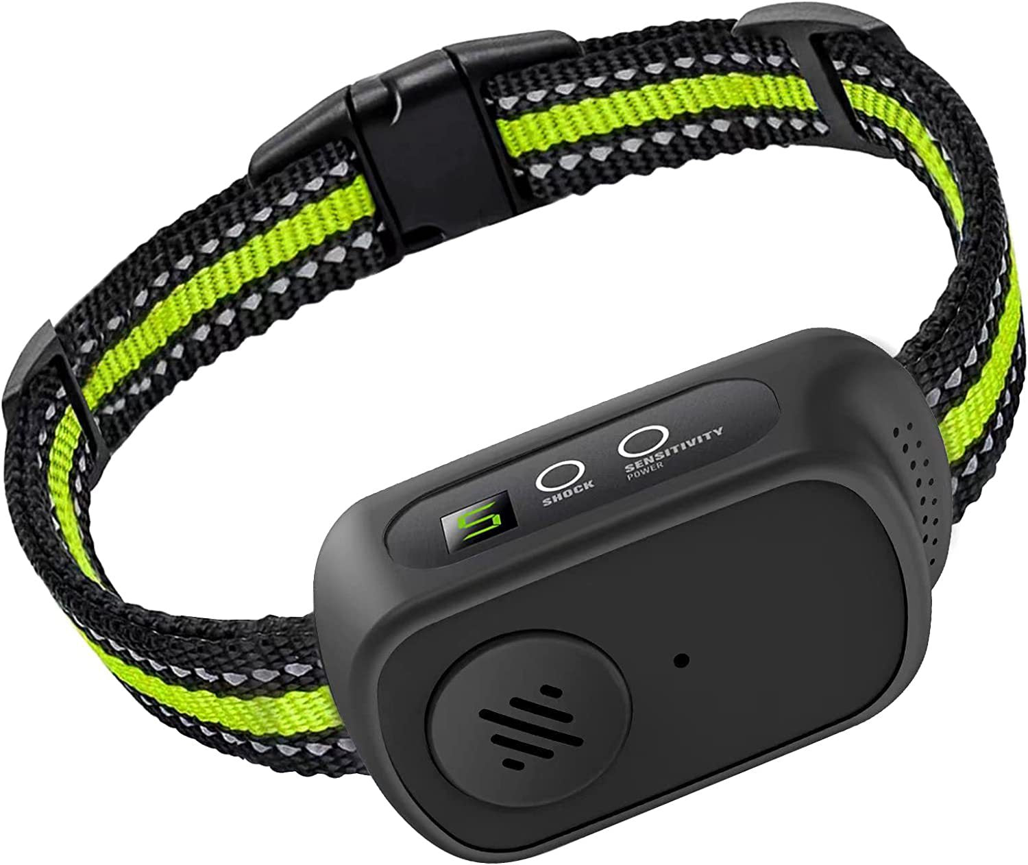 Green Automatic Anti-Bark Collar with Misjudgment Prevention - Low-Power Dog Training Device, 180x100x40mm