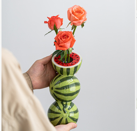 Watermelon Nordic-Style Minimalist Fruit and Flower Vase - Modern Home Decor