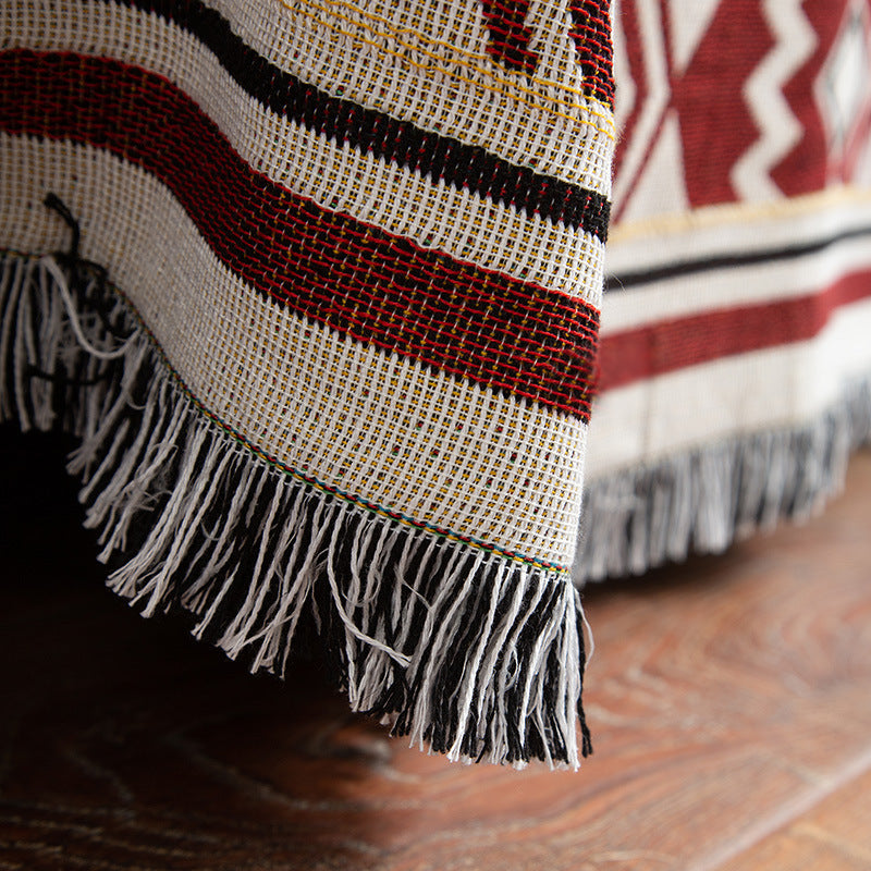Sucre Nordic Style Woven Throw Blanket - Chic Sofa Cover with Fringe - 130 x 180cm