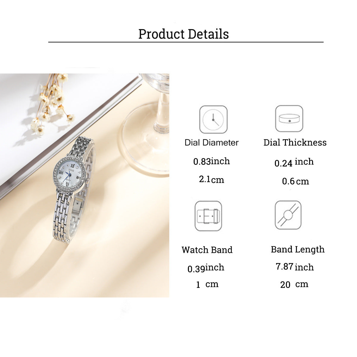 Elegant 5-Piece Women's Jewelry & Watch Set - Crystal Accented Heart Design(Red)