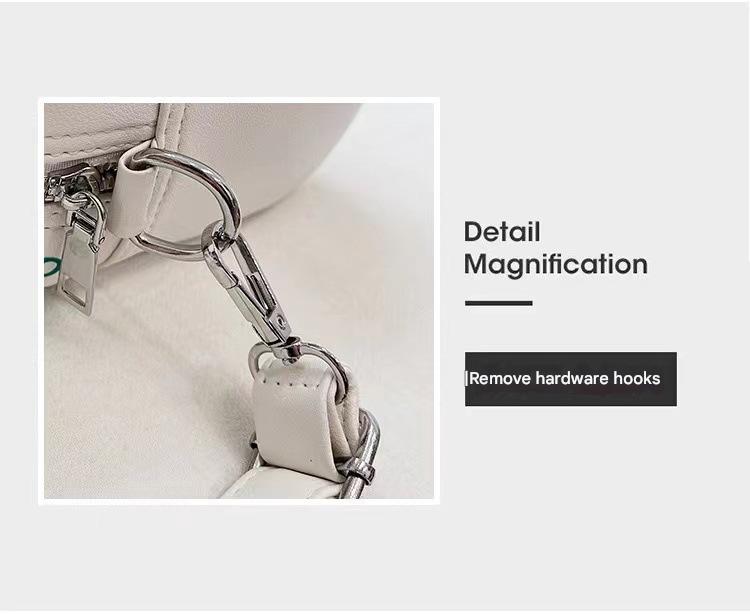 Retro Print PU Leather Dome Satchel Bag - Versatile Crossbody & Handbag(white)