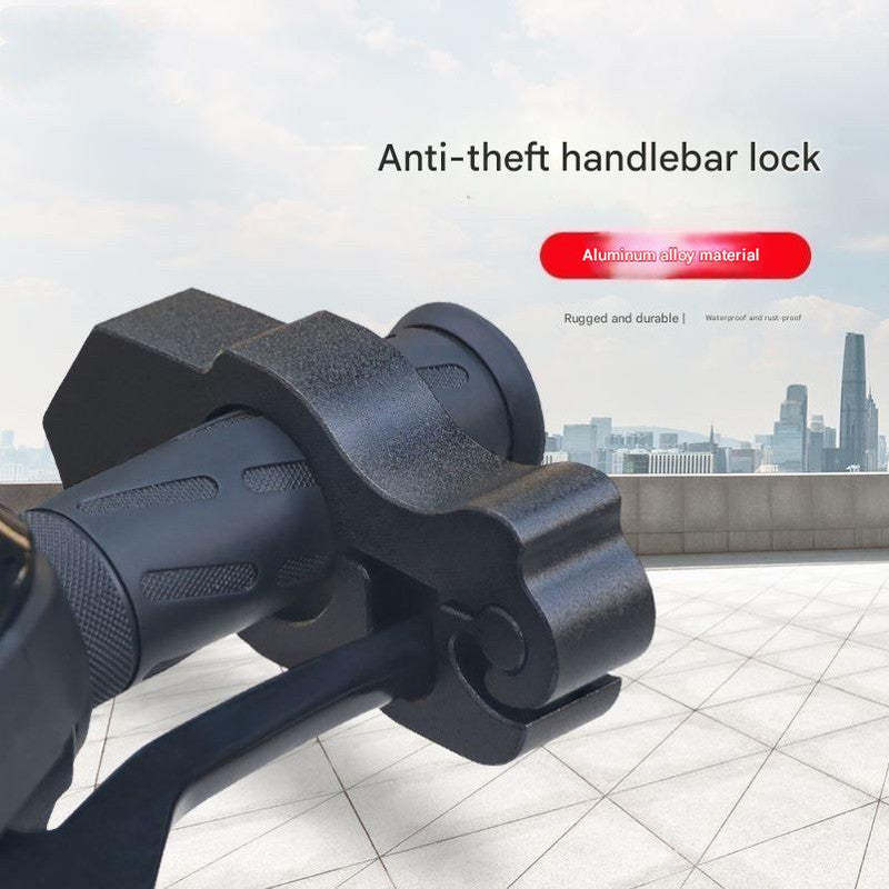 Motorcycle & Scooter Handlebar Grip Lock - Anti-Theft Brake Lever Lock(black)