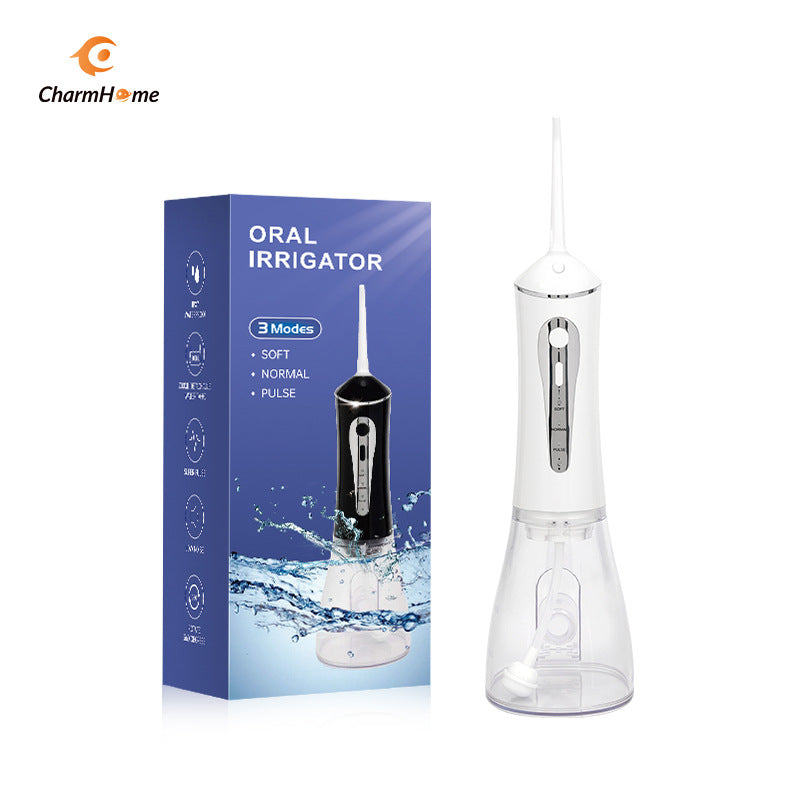 CharmHome Portable Oral Irrigator - 3 Modes, 140 PSI, IPX7 Waterproof(White)
