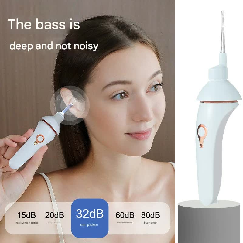 Electric Ear Wax Suction Cleaner - 3 Modes, LED Light, 5 Soft Tips(white)