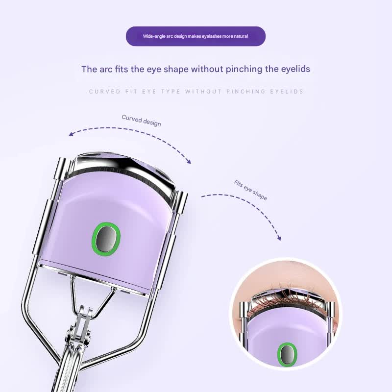 Heated Eyelash Curler with 2 Temperature Controls, Long-Lasting Curl(purple)