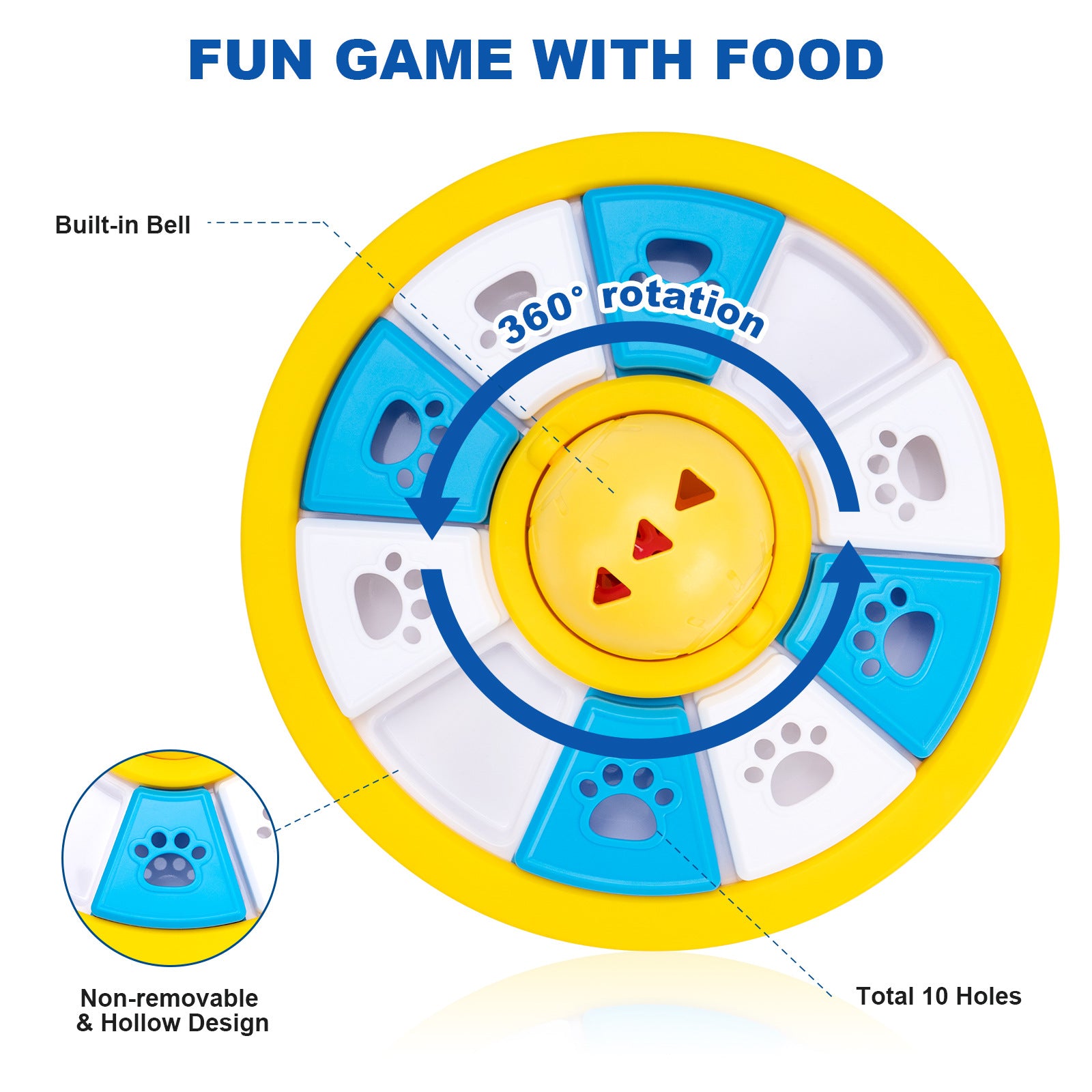 Interactive Dog Puzzle Feeder Toy - Slow Feeder for IQ Training & Mental Stimulation(yellow)