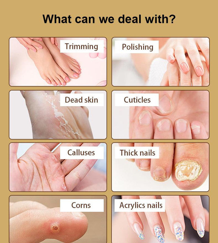 Professional Electric Manicure & Pedicure Kit - 5 Speeds, LED Light(Rose red)