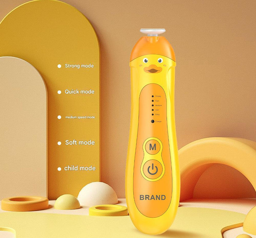 Baby & Adult Electric Nail Trimmer Kit - 6 Heads, 5 Speeds, 360deg Rotation, with Storage Case(Orange)