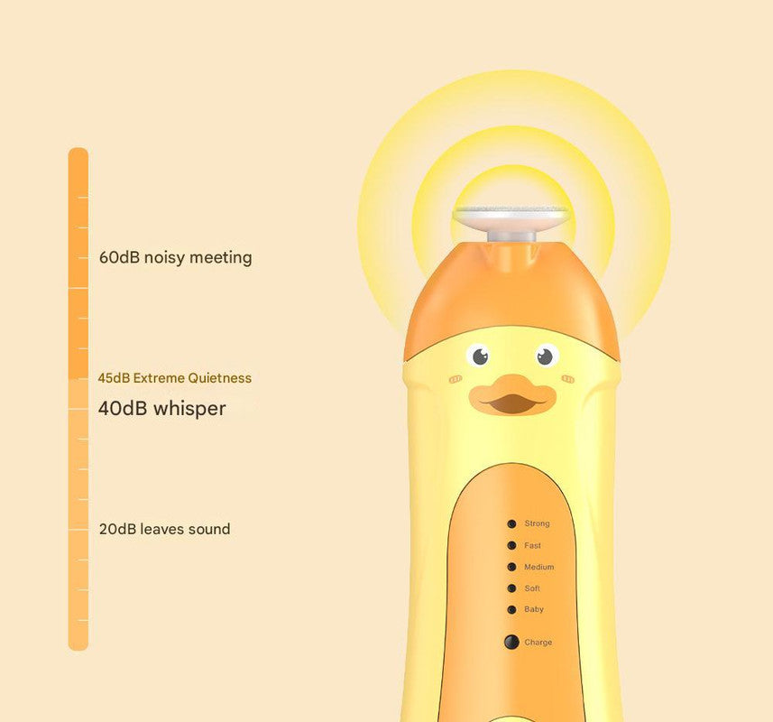 Baby & Adult Electric Nail Trimmer Kit - 6 Heads, 5 Speeds, 360deg Rotation, with Storage Case(Orange)