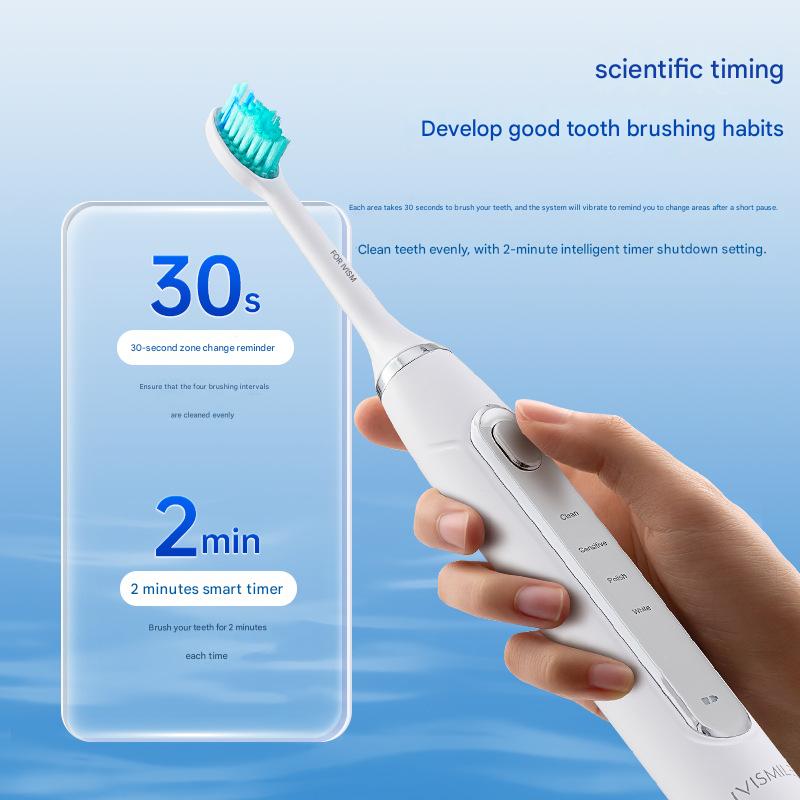 LED Sonic Electric Toothbrush - 2-in-1 Cleaning & Whitening, 4 Modes(black)