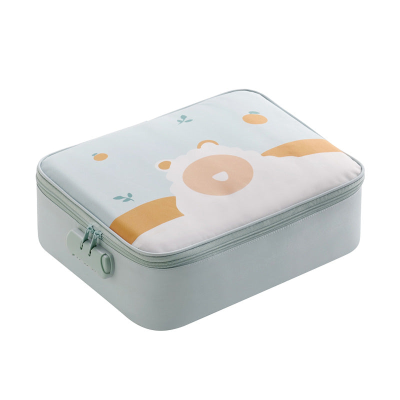 Multi-Functional Document & Certificate Organizer Bag with Combination Lock(Light blue)