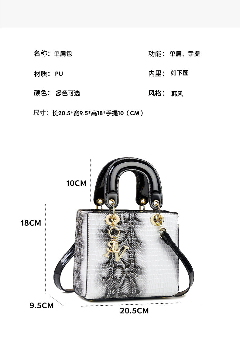Chic Embossed Pattern Top Handle Bag - PU Leather Satchel with Detachable Shoulder Strap(white)