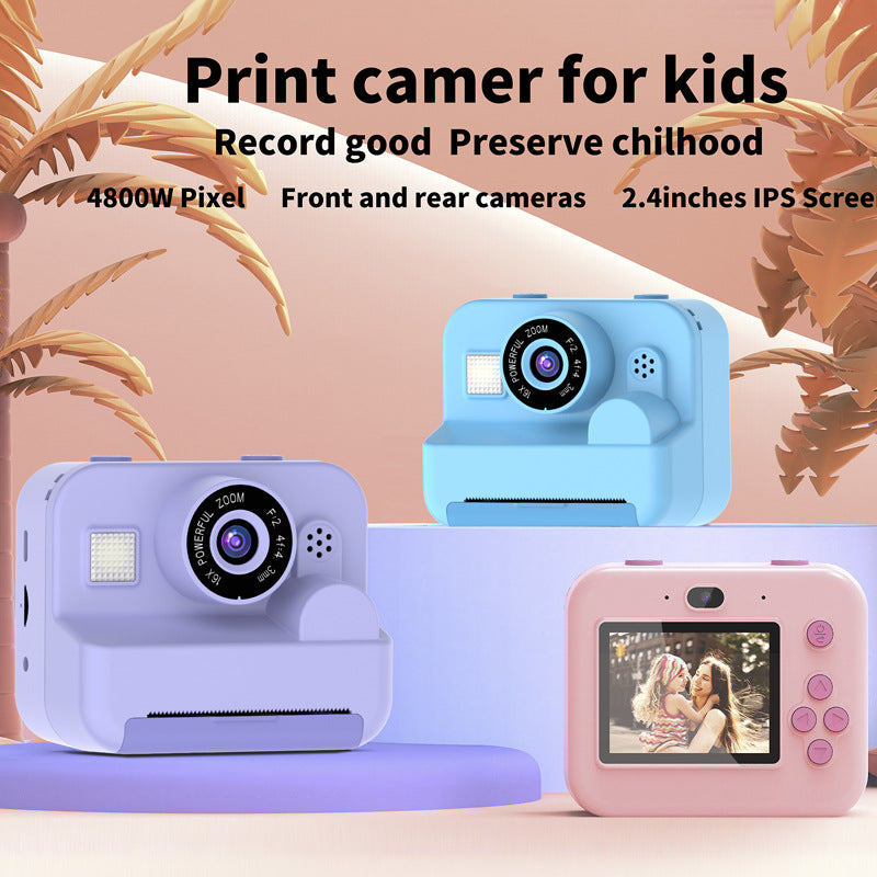 Instant Print Camera - 48MP Dual Lens, 2.4" IPS Screen, Thermal Printing(blue)