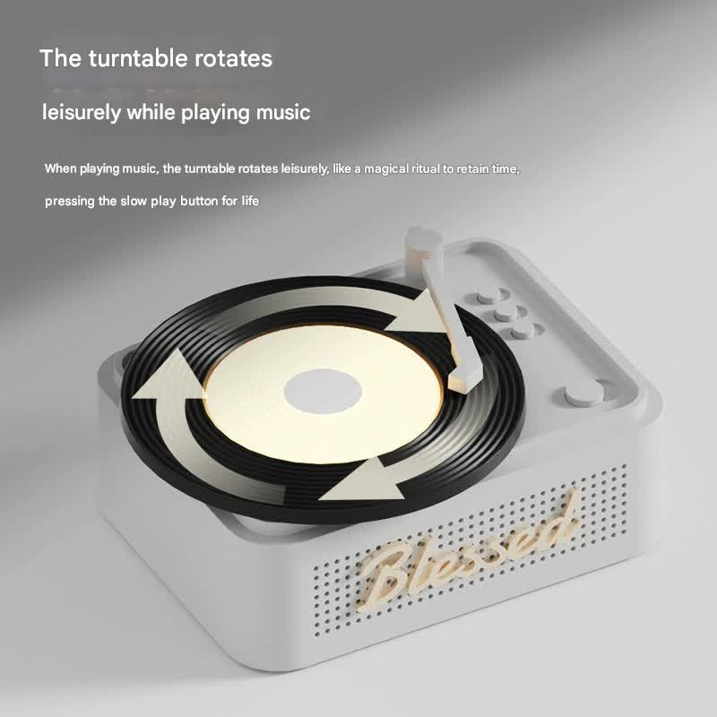 Retro Vinyl Bluetooth Speaker with Ambient Night Light - TF Card & AUX Support(pink)