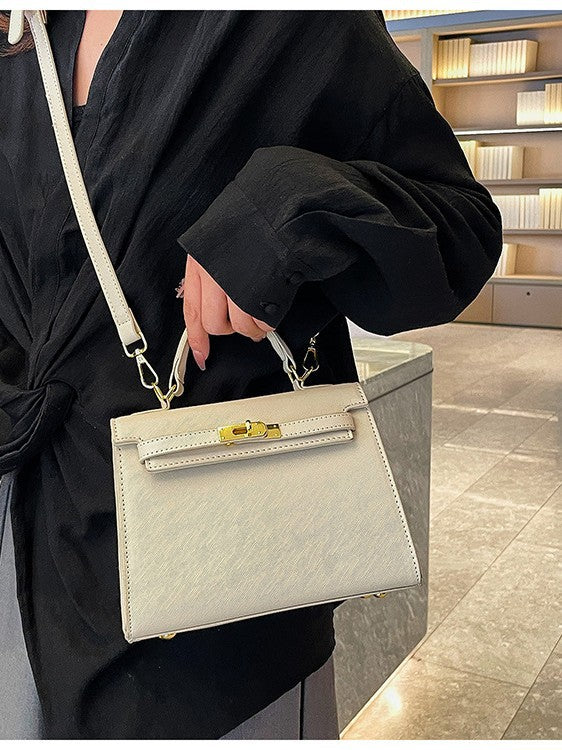 Elegant PU Leather Top Handle Satchel Bag - Versatile Crossbody & Shoulder Bag(white)