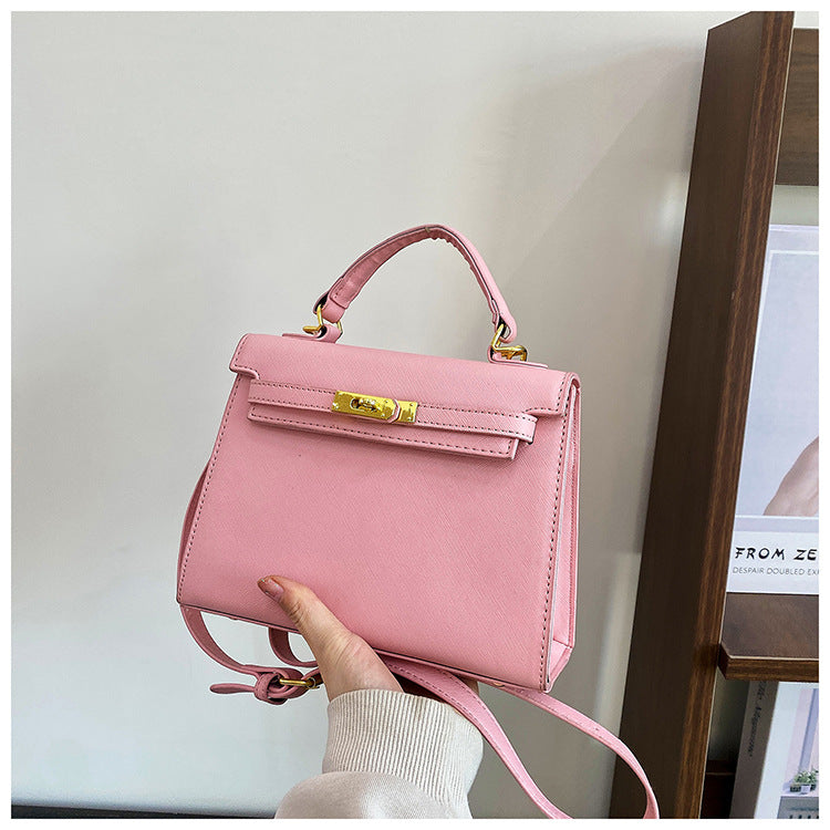 Elegant PU Leather Top Handle Satchel Bag - Versatile Crossbody & Shoulder Bag(pink)