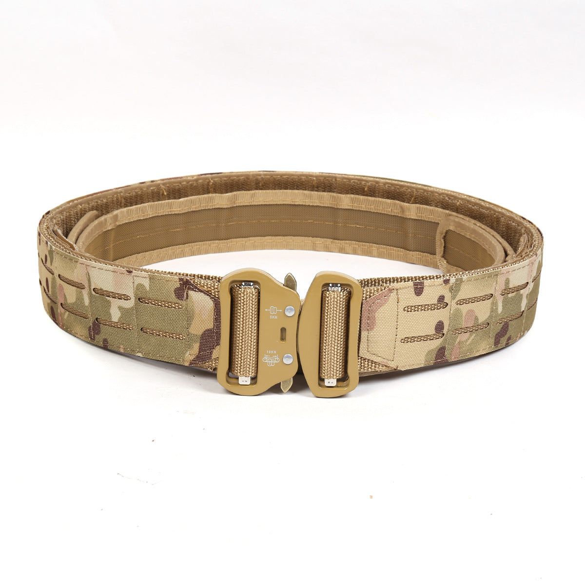 Dual Layer Quick Release Tactical Belt - Attachment System, Alloy Cobra Buckle, Adjustable Nylon(Camouflage)