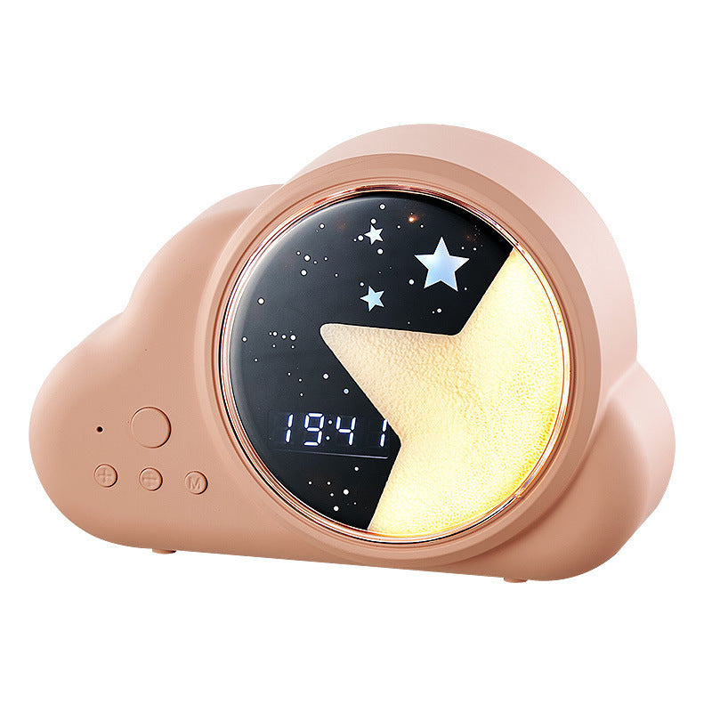 3-in-1 Retro Cloud Alarm Clock with Bluetooth Speaker & Starry Night Light - USB Rechargeable(pink)