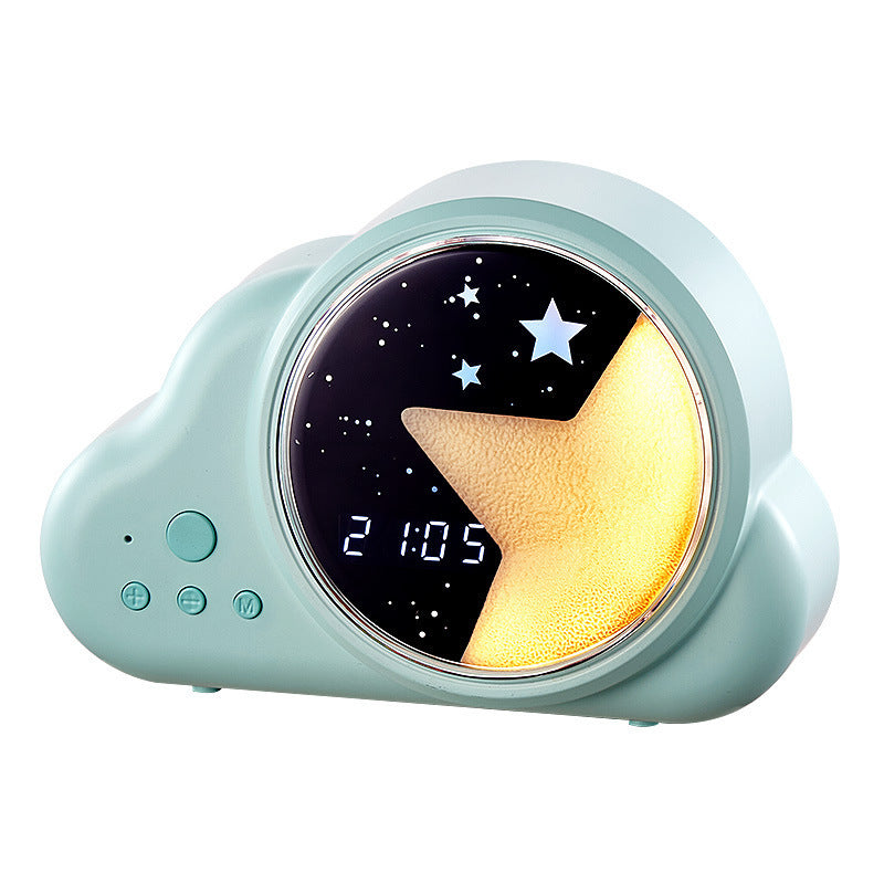 3-in-1 Retro Cloud Alarm Clock with Bluetooth Speaker & Starry Night Light - USB Rechargeable(blue)
