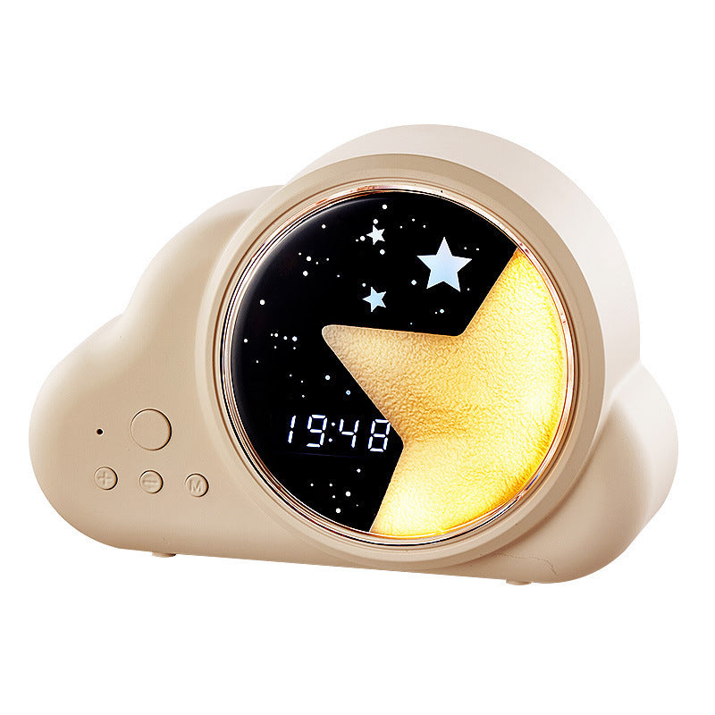 3-in-1 Retro Cloud Alarm Clock with Bluetooth Speaker & Starry Night Light - USB Rechargeable(Beige)