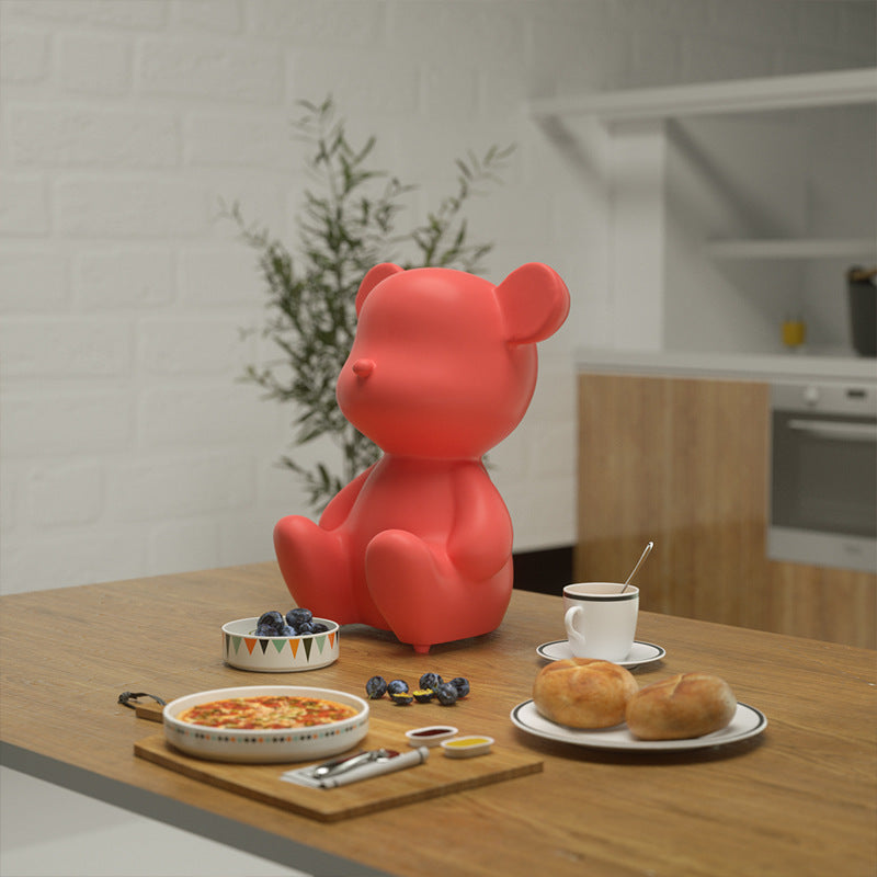 Adorable Cartoon Bear Bluetooth Speaker - Portable Wireless Audio with Long Battery Life & Stylish Design(Red)