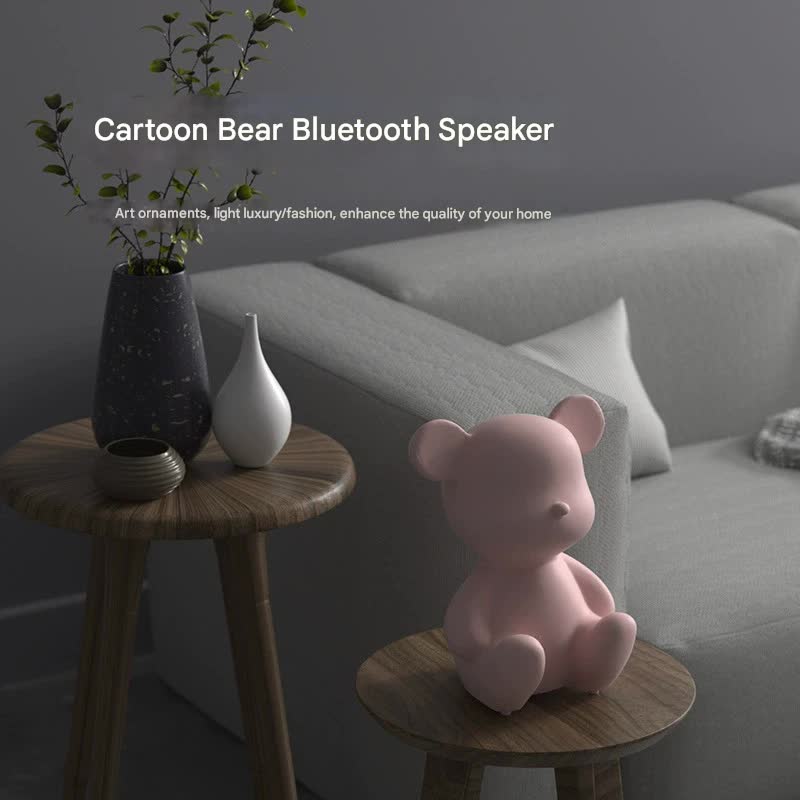 Adorable Cartoon Bear Bluetooth Speaker - Portable Wireless Audio with Long Battery Life & Stylish Design(Red)
