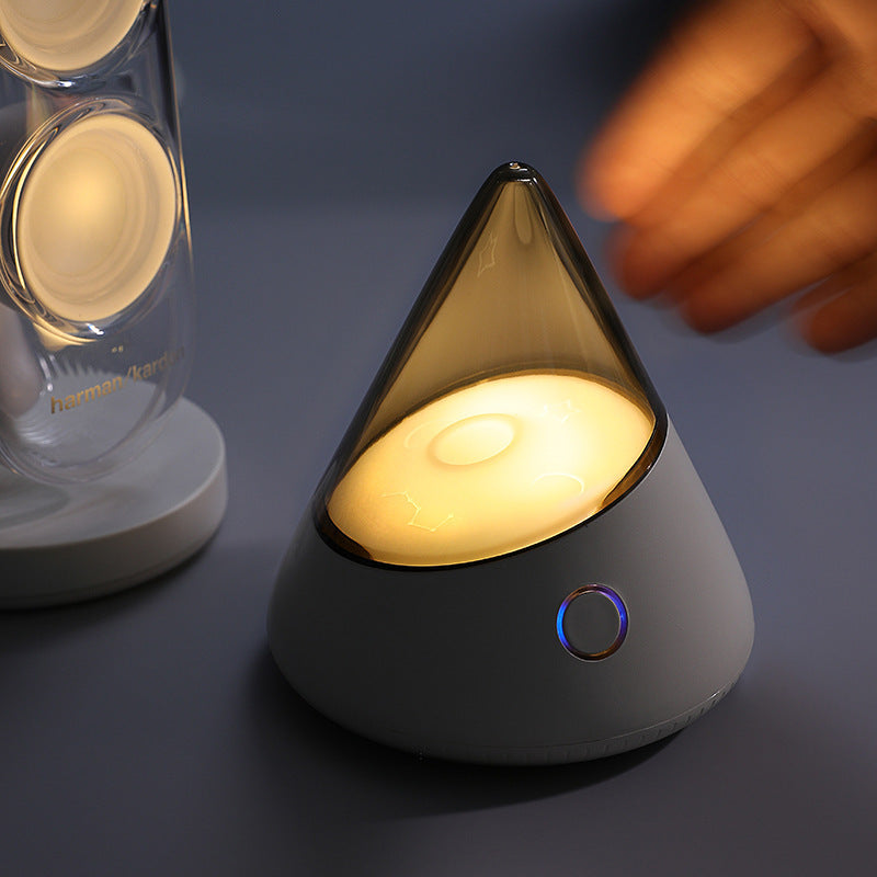 Cone Shaped Atmosphere Night Light - 4 Light Modes, Dimmable, USB-C Rechargeable(purple)