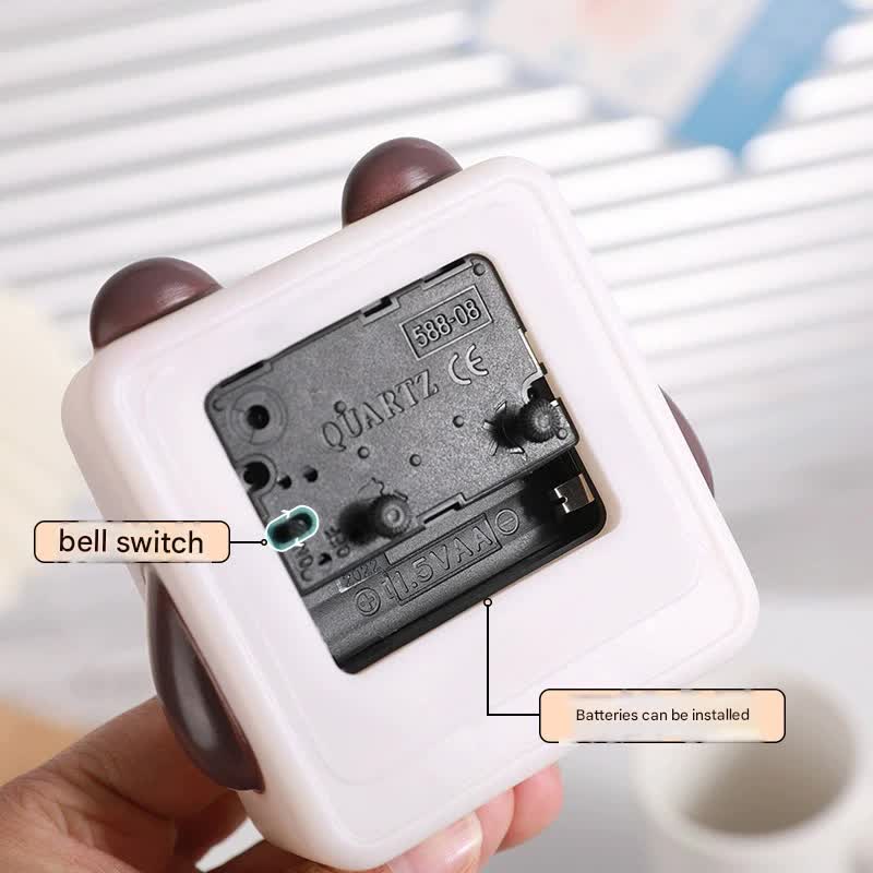 Adorable Cartoon Animal Alarm Clock - Silent Quartz Movement, Loud Alarm, Battery Operated(Beige)