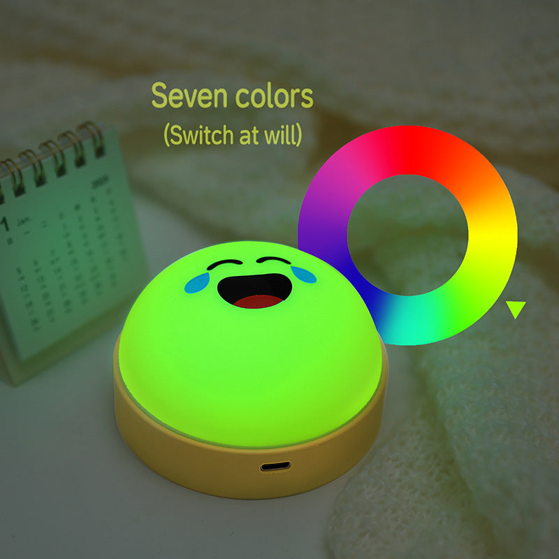 Fun Emoji LED Night Light - Tap Control, 7 Changing Options, 3 Brightness Levels & Magnetic Mount(Kissing expression)