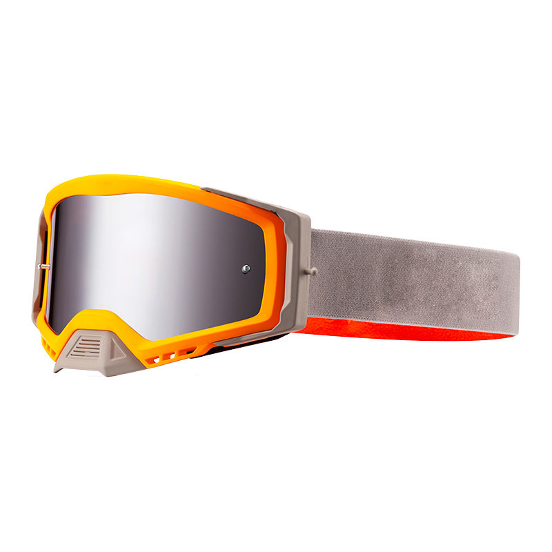 Panoramic Outdoor Sports Goggles - UV Protection, Windproof, Anti-Fog & Impact Resistant(Gray-orange frame + gray film)