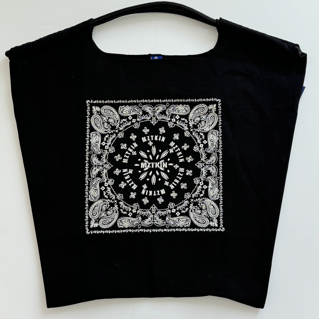 Printed Canvas Tote Bag - Water-Resistant, Large Capacity Shoulder Bag with Intricate Pattern(Black datura flower)