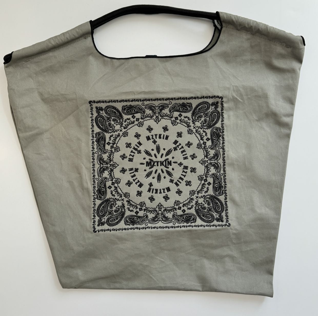 Printed Canvas Tote Bag - Water-Resistant, Large Capacity Shoulder Bag with Intricate Pattern(Dark grey datura flower)