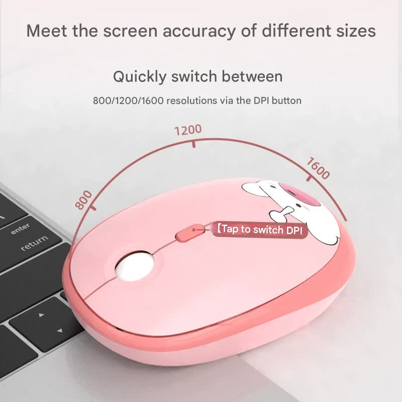 Hello Bear" Wireless Keyboard and Mouse Combo - 2.4G Retro Round Keycaps(Green)"