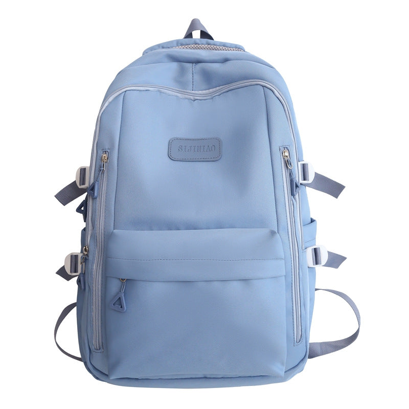 Large Capacity Nylon Backpack - Fits Tablet, A4 Magazines, Umbrella - Multiple Pockets & Adjustable Straps(blue)