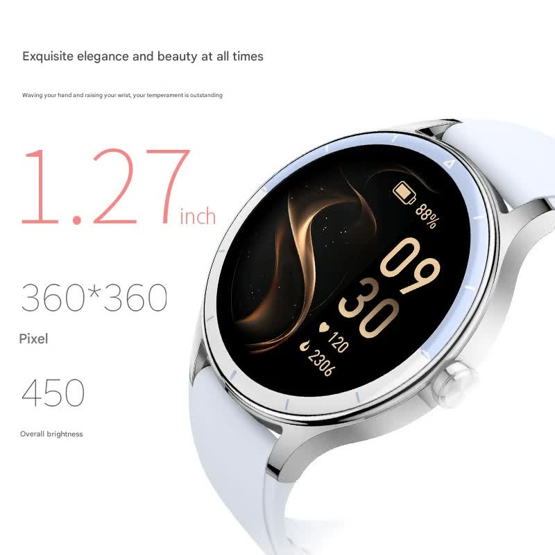 Elegant Smartwatch with 1.27" HD Display, Bluetooth Calling, 100+ Watch Faces & Sports Modes(white)