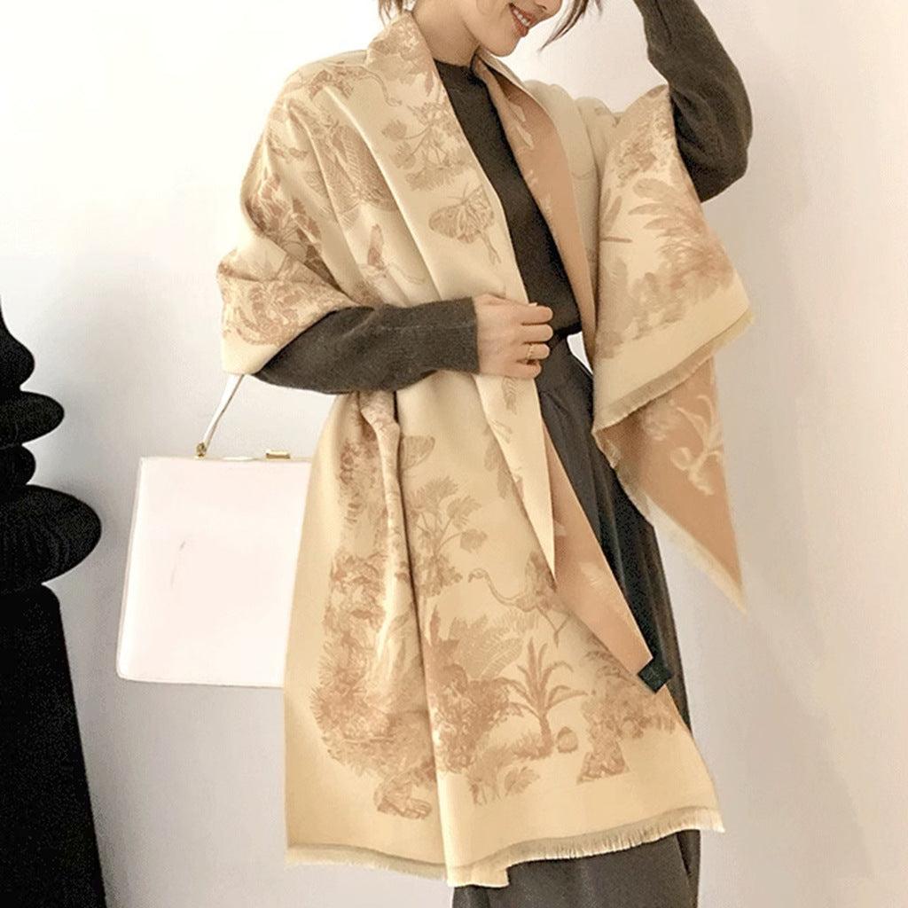 Camel yellow Luxury Soft Printed Pashmina Style Wrap - Large Scarf for Women (185x65cm)