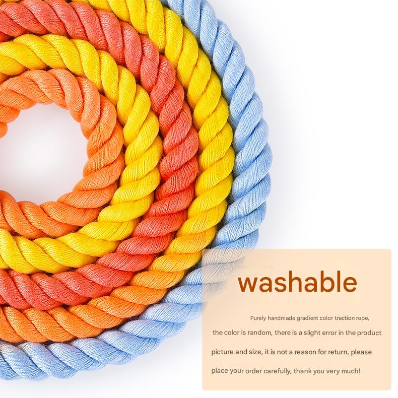 Handmade Rope Dog Collar and Leash Set - Colorful Woven Cotton Cotton (Sky blue - Size M)