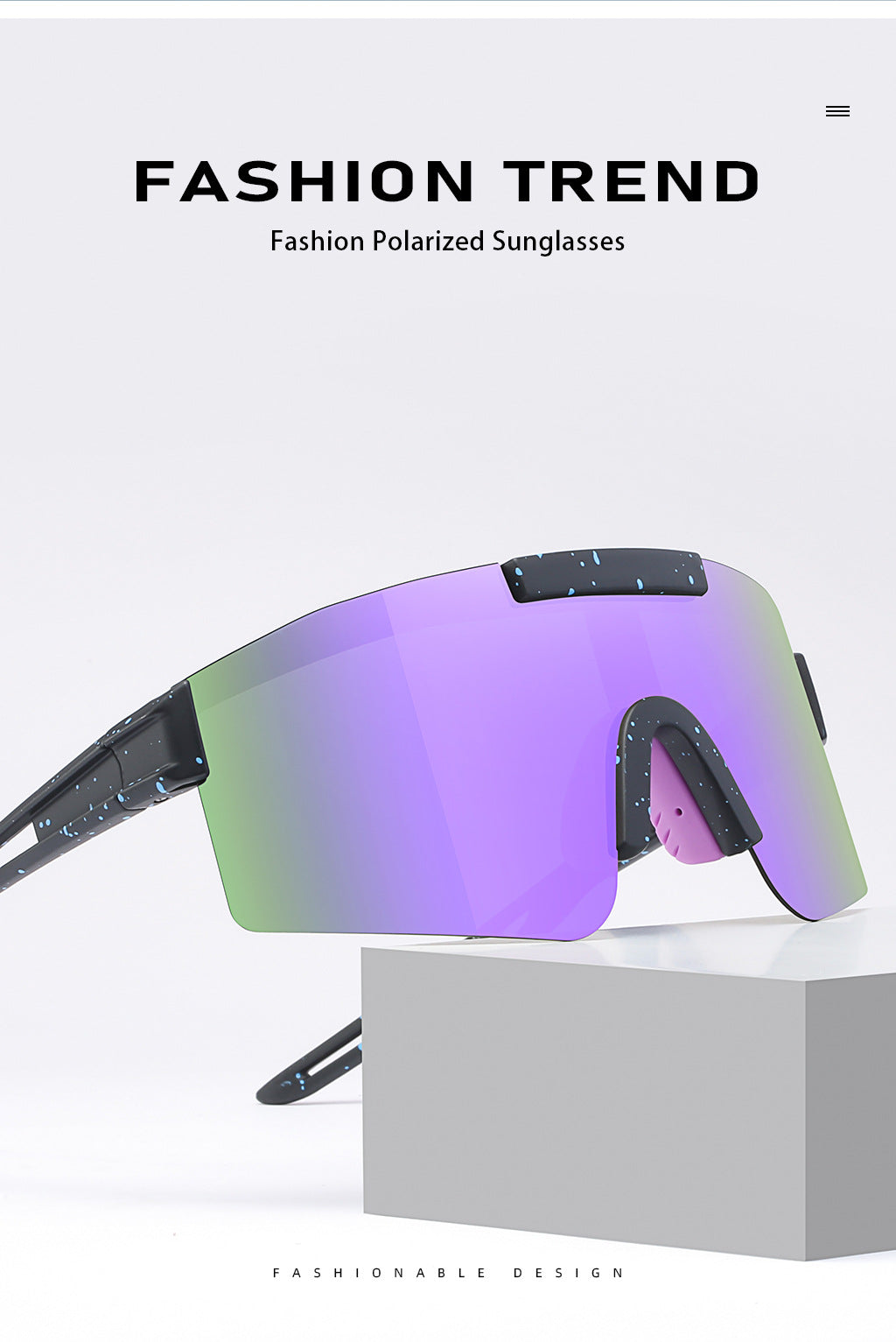 Purple Lenses With Black Temples Ultra-Light Polarized Sports Sunglasses - Wraparound Shield Design for Cycling & Outdoor Performance