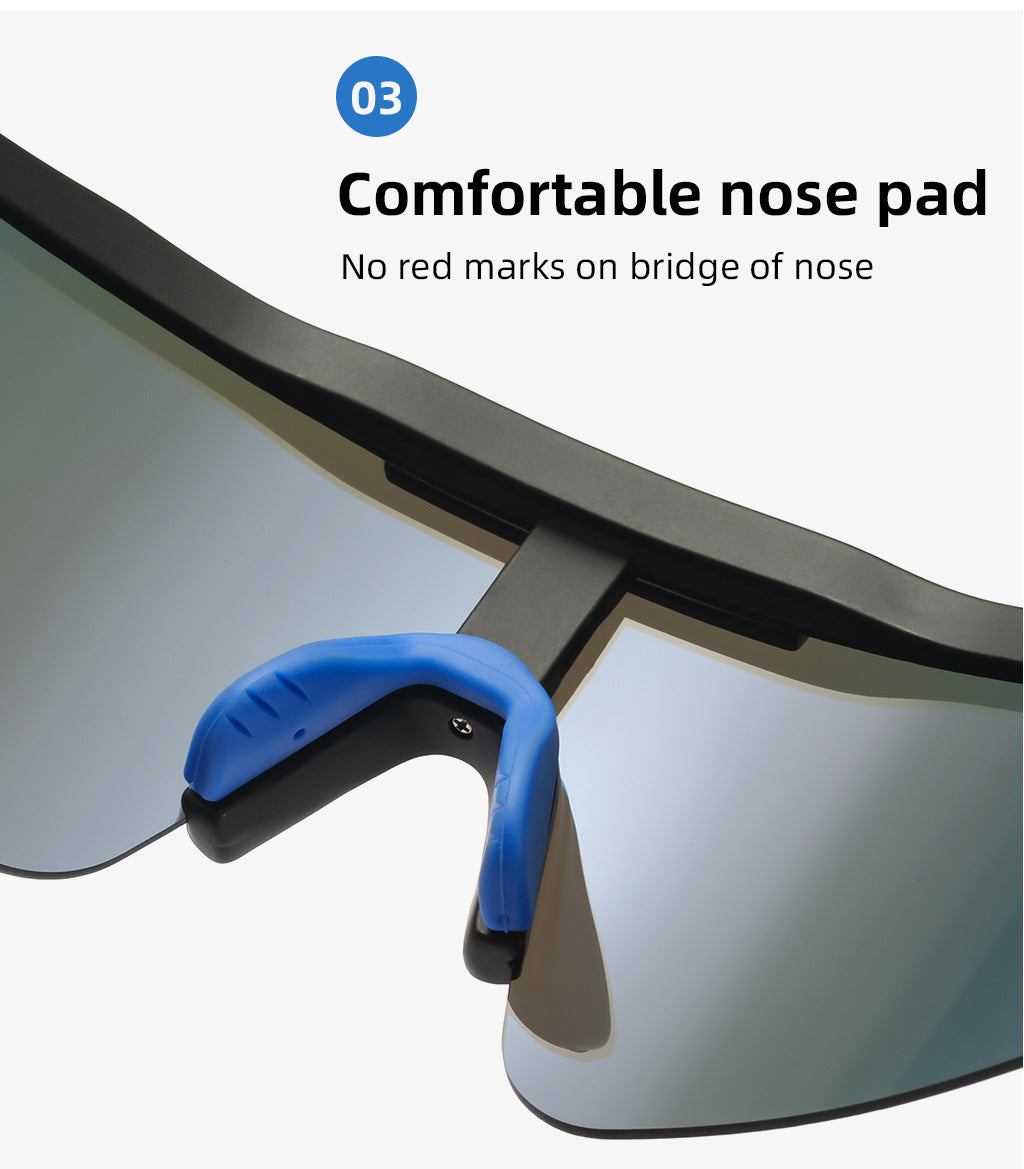 Blue Lenses With White Temples Ultra-Light Polarized Sports Sunglasses - Wraparound Shield Design for Cycling & Outdoor Performance