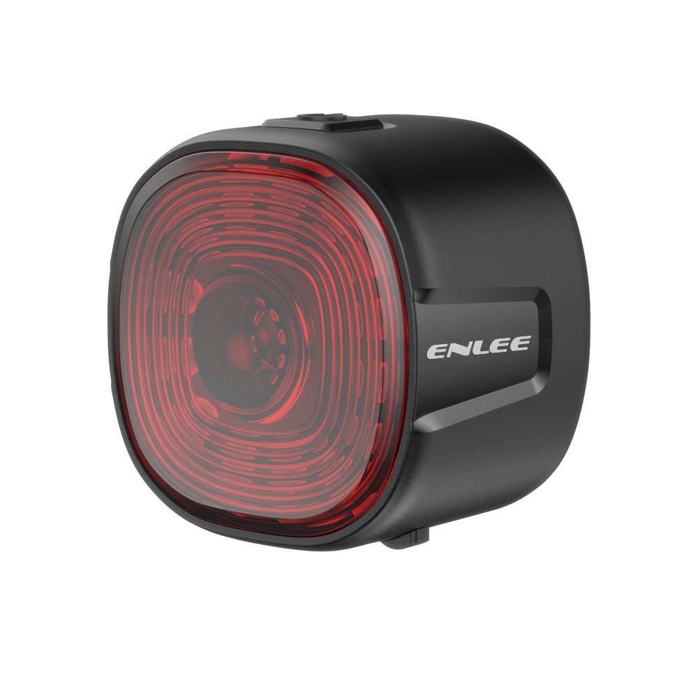 Black and Red Smart Bike Tail Light - Auto Brake Sensing, 6 Modes, USB-C Rechargeable, IP66 Waterproof for Enhanced Cycling Safety