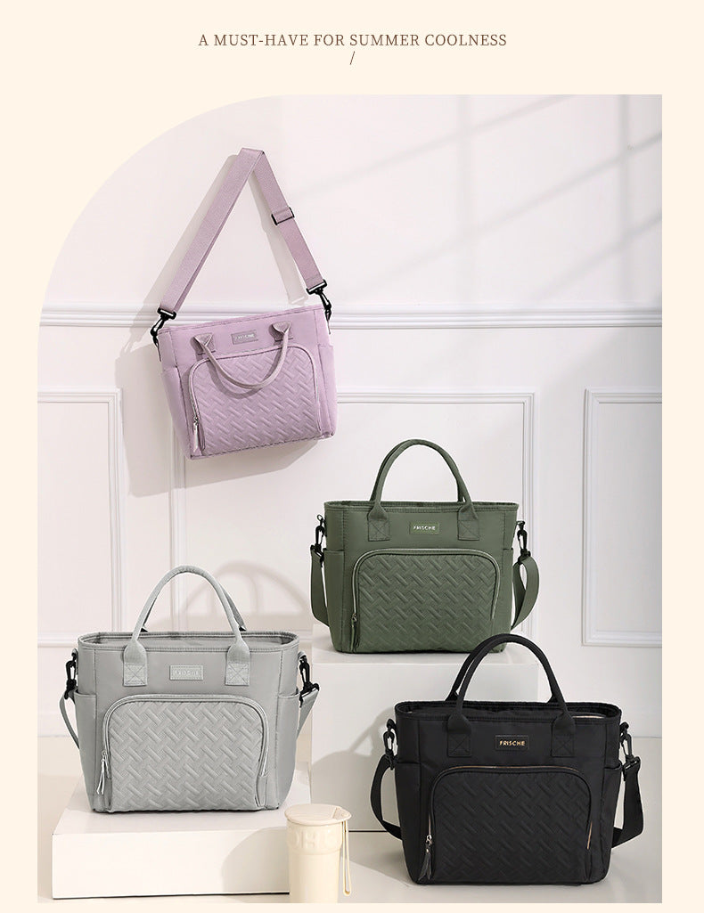 Green Chic Insulated Lunch Tote Bag - 11L Large Capacity Cooler for Work, Picnic & Travel - Durable Oxford Fabric