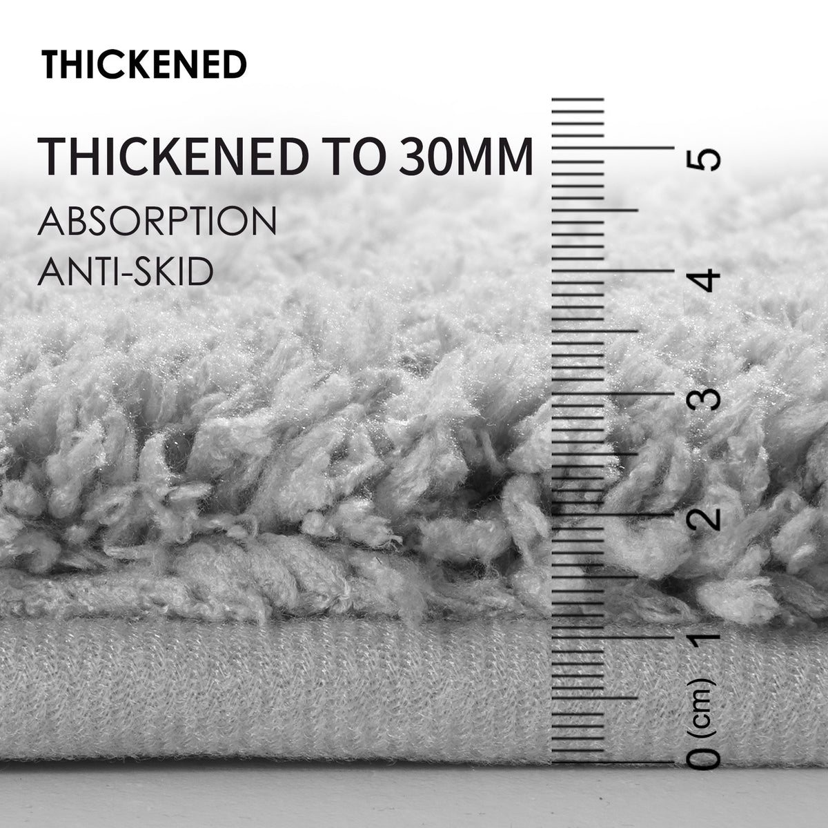 Brown Ultra Absorbent Plush Bath Mat - Non-Slip Bathroom Rug with Innovative Foot Drying Pocket