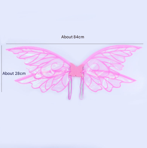 Black Enchanting Iridescent Fairy Wings - Sparkle Butterfly Elf Wings for Costume Parties, Cosplay & Dress-Up Fun