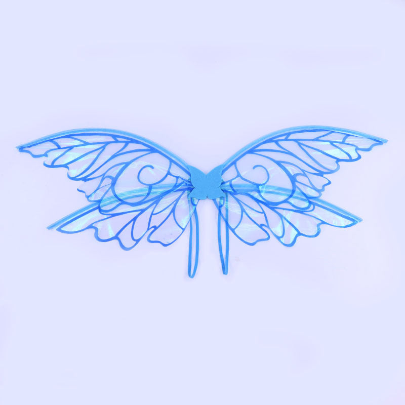 Blue Enchanting Iridescent Fairy Wings - Sparkle Butterfly Elf Wings for Costume Parties, Cosplay & Dress-Up Fun